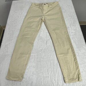 J. Brand for Intermix Cass Jeans Womens Mid-Rise Lemon Cust Ankle Zip Skinny